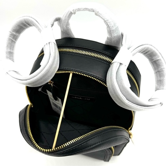 Michael Kors Medium Jaycee Backpack Black/Gold - Picture 8 of 12